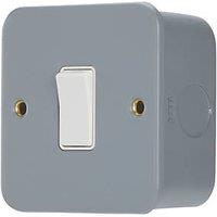 Contactum 10AX 1-Gang Metal Clad Intermediate Switch Grey with White Inserts (152RK)