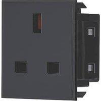Contactum Grid 13A Unswitched Modular Socket Black (153RP)