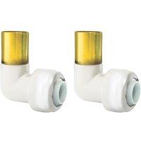 ETAL Brass Push-Fit Reducing 90 White Stem Elbow F 10mm x M 15mm 2 Pack (153YU)
