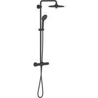 Grohe Vitalio Joy 260 HP Rear-Fed Exposed Phantom Black Thermostatic Shower System (153YX)