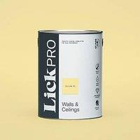 LickPro Max+ 5Ltr Yellow 01 Eggshell Emulsion Paint (154JY)