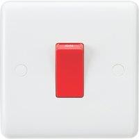 Knightsbridge Curved Edge 45A 1-Gang DP Cooker Switch White (154YA)