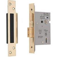 Smith & Locke 5 Lever Polished Brass Architectural Sash Lock 76mm Case - 57mm Backset (156PX)