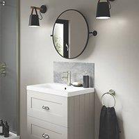 Splashwall Caliza Vanity Splashback Matt Grey 250mm x 600mm x 4mm (157KU)
