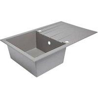 1 Bowl Plastic & Resin Kitchen Sink & Drainer Grey Reversible 800mm x 500mm (1583K)