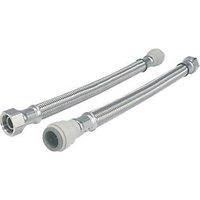 JG Speedfit Push-Fit Flexible Tap Connector Hoses 15mm x 1/2" x 500mm 2 Pack (1588G)