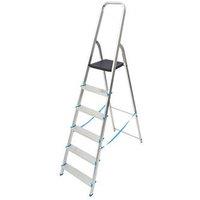 Mac Allister Aluminium 1.88m 6 Step Platform Step Ladder (158JF)