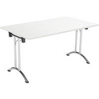 TC Group One Union Rectangular Folding Table White/Chrome 1400mm x 800mm (158TT)