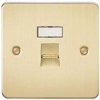 Knightsbridge 1-Gang RJ45 Ethernet Socket Brushed Brass (159TY)