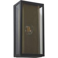 Zink Cuba Outdoor Wall Lantern Light Fitting Black/Brass (159VJ)