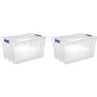 Essentials 51Ltr 383mm x 585mm x 308mm Transparent Storage Box 4 Pack (159XJ)