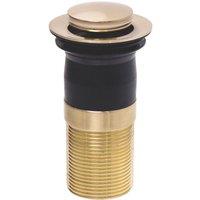 Top-Fix Unslotted Push Button Basin Waste Brushed Brass 60mm (160VN)