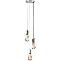 Knightsbridge Contemporary Style 3-Light Pendant Brushed Chrome (161GE)