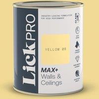 LickPro Max+ 1Ltr Yellow 08 Matt Emulsion Paint (161TM)