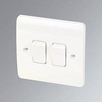 MK Logic Plus 10AX 2-Gang 2-Way Light Switch White (16201)