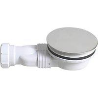 Flomasta 122mm x 63mm White / Stainless Steel Shower Trap With Waterless Water Seal