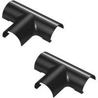 D-Line Black Micro+ Trunking Equal Tees 20mm x 10mm 2 Pack (162RA)