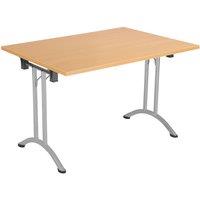 TC Group One Union Rectangular Folding Table Beech/Silver 1200mm x 800mm (162TT)