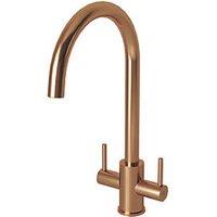 ETAL Dart Twin Lever Kitchen Mixer Tap Brushed Copper (164FJ)