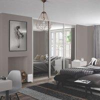 Spacepro 3-Door Sliding Wardrobe Door Kit Dove Grey Frame Mirror Panel 2136mm x 2260mm (164KF)