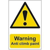 Essentials 'Warning Anti-Climb Paint' Sign 297mm x 210mm (164PX)