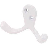 Smith & Locke Double Robe Hooks White 49mm 5 Pack (1658P)