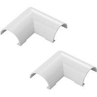 D-Line White Micro+ Trunking Flat Bends 20mm x 10mm 2 Pack (165RA)