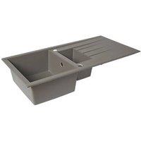 1.5 Bowl Plastic & Resin Kitchen Sink & Drainer Grey Reversible 1000mm x 500mm (1661K)