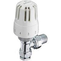 Pegler 15mm x 1/2" Chrome Angled Standard Thermostatic Radiator Valve Head & Body (1669V)