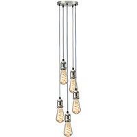 Knightsbridge Vintage Style 5-Light Pendant Brushed Chrome (166GA)