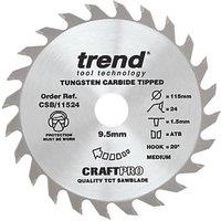 Trend CraftPro CSB/11524 Wood Thin Kerf Combination Circular Saw Blade for Cordless Saws 115mm x 9.5mm 24T (166XG)