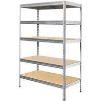 5-Tier Metal Garage Shelving Unit 1200mm x 600mm x 1800mm (168JE)