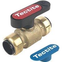 Tectite Classic TX300 Push-Fit Full Bore 22mm Lever Ball Valve with Black Handle (1691V)
