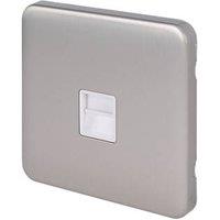 Schneider Electric Lisse Deco 1-Gang Master Brushed Stainless Steel with White Inserts (169FF)