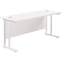 TC Group Aztec Twin Upright Rectangular Office Desk White/White 1800mm x 600mm (169TT)