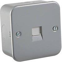 Knightsbridge Metal Clad Telephone Master Socket Grey with White Inserts (169VR)