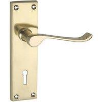 Smith & Locke Fire Rated Lock Door Handles Pair Polished Brass (1700P)
