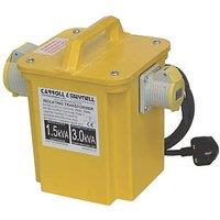 Carroll & Meynell 3000VA Intermittent Step-Down Isolation Transformer 230V/110V Yellow (17027)