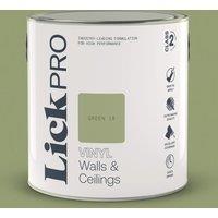 LickPro 2.5Ltr Green 18 Vinyl Matt Emulsion Paint (170TM)