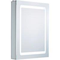 Spa Arte 1-Door Mirror with Shaver Socket With 2190lm LED Light Silver Matt 500mm x 120mm x 700mm (170VJ)