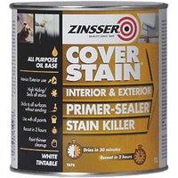 Zinsser 1Ltr White Matt Stain Block Wall Primer (17114)