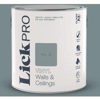 LickPro 2.5Ltr Teal 02 Vinyl Matt Emulsion Paint (171TM)
