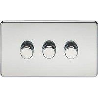 Knightsbridge 3-Gang 2-Way LED Intelligent Dimmer Switch Polished Chrome (172PX)