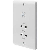 Crabtree Instinct 2-Gang Dual Voltage Shaver Socket 115 / 230V White (173HV)