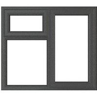 Crystal Right-Hand & Top Opening Clear Triple-Glazed Casement Anthracite on White uPVC Window 1190mm x 965mm (173JN)