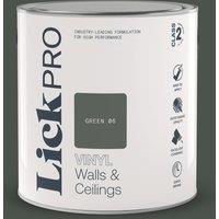 LickPro 2.5Ltr Green 06 Vinyl Matt Emulsion Paint (173TM)