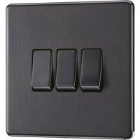 LAP 20A 16AX 3-Gang 2-Way Light Switch Slate Grey (174KJ)