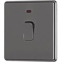 Arlec 20A 1-Gang DP Control Switch Black Nickel with Neon with Colour-Matched Inserts (175RU)