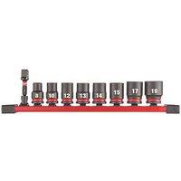 Milwaukee SHOCKWAVE 3/8" Drive Impact Duty Socket Rail Set 9 Pieces (177GE)