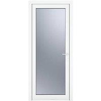 Crystal Fully Glazed 1-Obscure Light Left-Handed White uPVC Back Door 2090mm x 840mm (177JP)